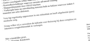 brief van onze kinderarts over intensieve zorg